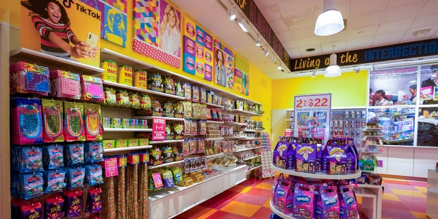 candy and items at a store