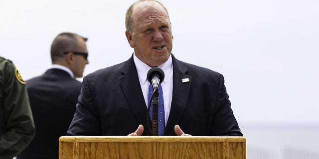 Tom Homan, deputy director of U.S. Immigration &amp; Customs Enforcement (ICE), speaks during a press conference with Jeff Sessions, U.S. attorney general, not pictured, regarding immigration policy in San Diego, California, U.S., on Monday, May 7, 2018. President Donald Trump renewed a threat to close down the federal government when current funding runs out in September if immigration reforms and funding for a wall on the U.S. border with Mexico aren't forthcoming. Photographer: Ariana Drehsler/Bloomberg via Getty Images