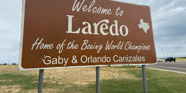 Laredo, Texas is located along the US-Mexico border.  It's about 180 miles from Del Rio.