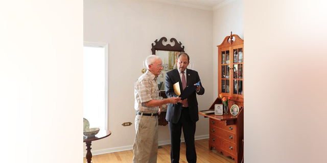 U.S. Army Colonel Donald C. Hardy, left, and Rep. Andy Barr, R-Ky.