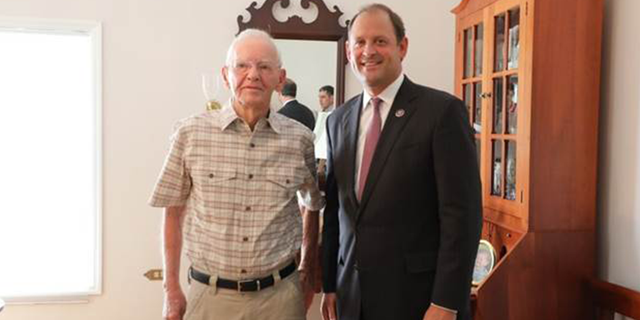 U.S. Army Colonel Donald C. Hardy, left, and Rep. Andy Barr, R-Ky.