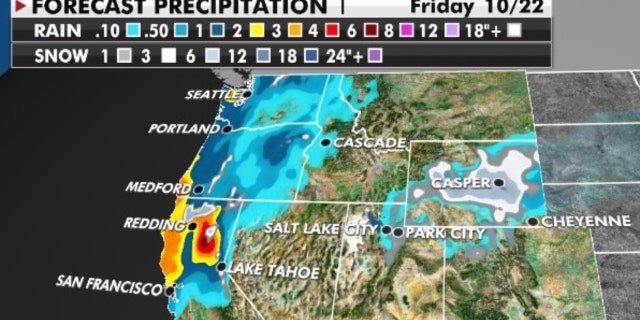 Forecast precipitation for the West