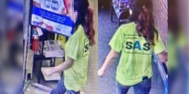 여자 "곤경에 처한 것처럼 보였다" when she walked into a Food Lion and handed a cashier a note saying that a man "was going to hurt her."
