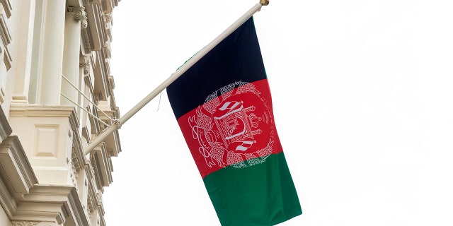 The flag of Afghanistan.