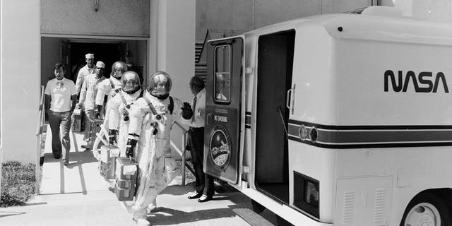 Apollo and the first Space Shuttle astronauts were driven to the launch pad in a converted Clark-Cortez camper van.