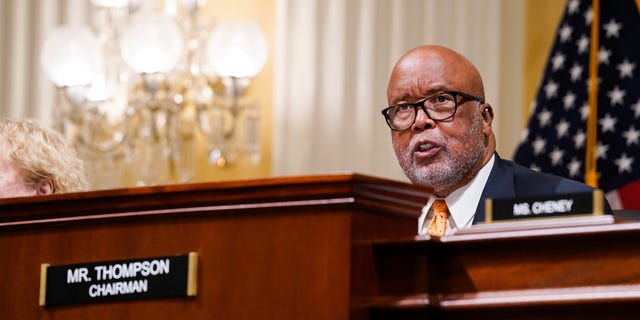 Chairperson U.S. Representative Bennie Thompson (D-MS) speaks as members of the U.S. House Select Committee to Investigate the January 6th Attack on the U.S. Capitol listen before a vote on a report recommending the U.S. House of Representatives cite Steve Bannon for criminal contempt of Congress during a meeting on Capitol Hill in Washington, U.S., October 19, 2021. REUTERS/Elizabeth Frantz