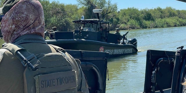 oct. 9 2021: Texas state troopers patrol the southern border. (Fox News)