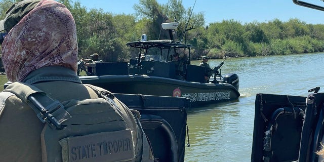 Oct. 9 2021: Texas state troopers patrol the southern border. (Fox News)