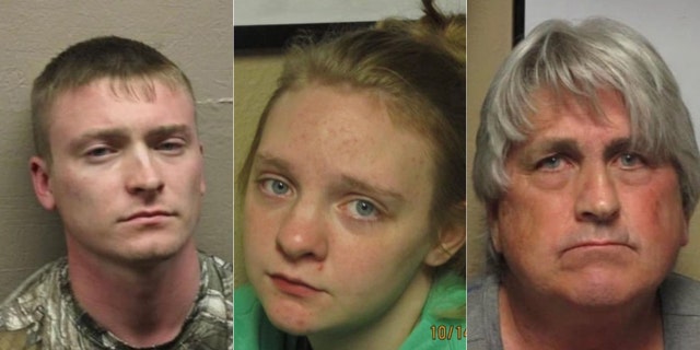 From left are suspects Eric Nanney, Kaitlyn Morgan and Ricky Nanney.