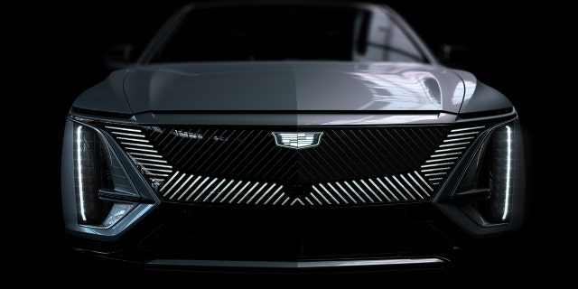 The Lyriq will launch Cadillac's new monochromatic illuminated badge.