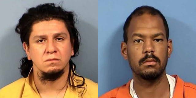 Luis Gomez-Garcia (left) and Christopher Krieg (right) allegedly held a woman at knifepoint while her two young children were inside her car.