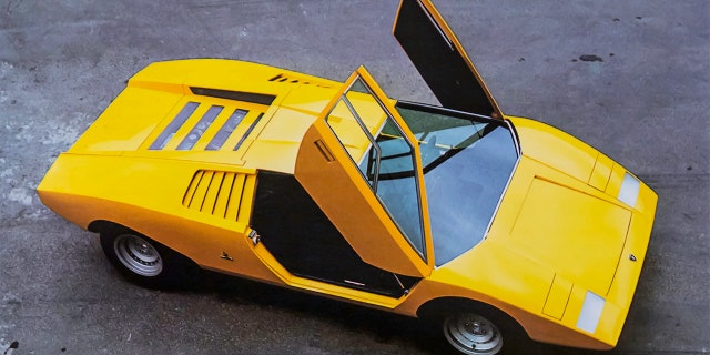The original Countach LP 500, seen in this historic photo, was destroyed during crash testing in 1974.