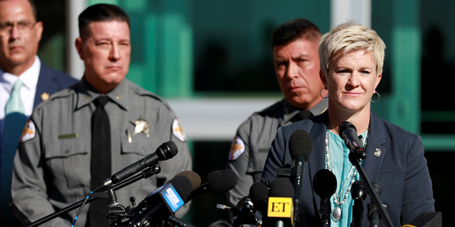 District attorney Mary Carmack-Altwies speaks at a news conference on Oct. 27. 