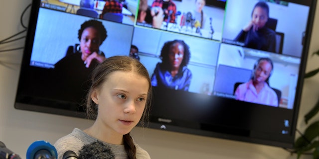 Fridays For Future climate activist Greta Thunberg attends a news conference with climate activists and experts from Africa, in Stockholm, Sweden January 31, 2020.  TT News Agency/Pontus Lundahl via REUTERS     