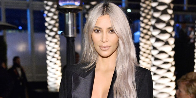 Kim Kardashian West donned silver hair in 2017.