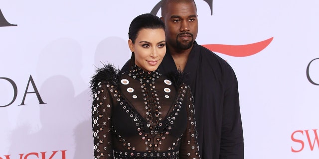 Kim Kardashian and Kanye West attend the 2015 CFDA Awards at Alice Tully Hall at Lincoln Center in June 2015 in New York City.