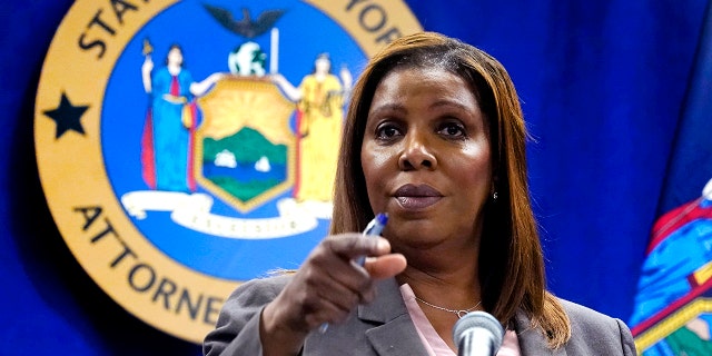 New York Attorney General Letitia James addresses a news conference at her office, in New York, Friday, May 21, 2021.