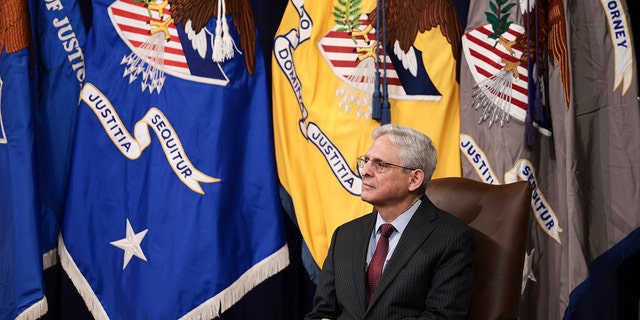 Attorney General Merrick Garland at a Justice Department event.