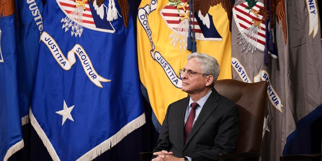 Attorney General Merrick Garland at a Justice Department event.