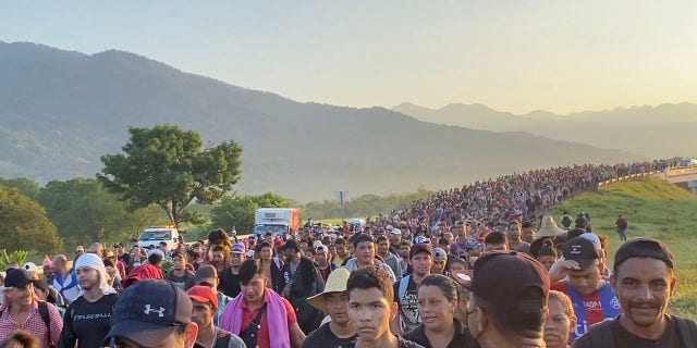 Migrants make their way through Mexico to the U.S. border. 