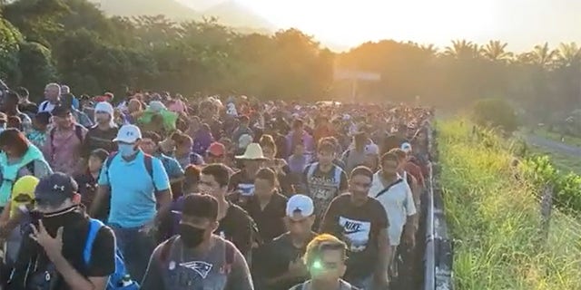 Migrants make their way to the U.S. border.
