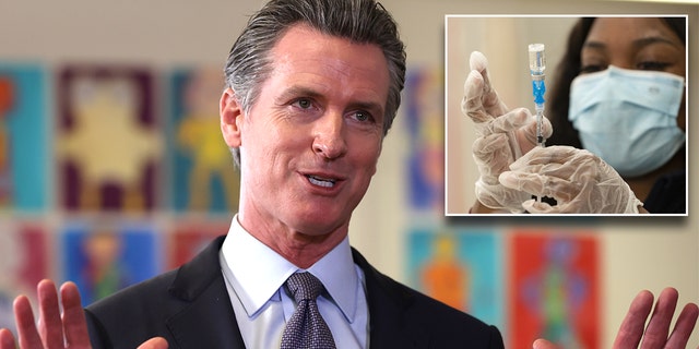 Gov. Gavin Newsom speaks during a news conference after meeting with students at James Denman Middle School on Oct. 1, 2021, in San Francisco, California. 