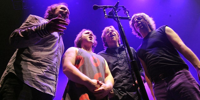 Page McConnell, Jon Fishman, Trey Anastasio and Mike Gordon of Phish perform at the Hampton Coliseum in March 2009 in Hampton, Virginia. Recently, a Phish fan fell to his death at a concert held in the Chase Center in San Francisco.