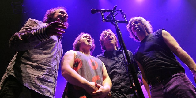 Page McConnell, Jon Fishman, Trey Anastasio and Mike Gordon of Phish perform at the Hampton Coliseum in March 2009 in Hampton, Virginia. Recently, a Phish fan fell to his death at a concert held in the Chase Center in San Francisco.