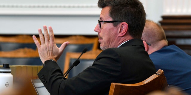 Assistant District Attorney Thomas Binger during the pretrial hearing of Kyle Rittenhouse in Kenosha Circuit Court on Monday in Kenosha, Wisconsin.