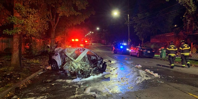Seattle firefighters extinguished the fire after police pulled the man to safety.