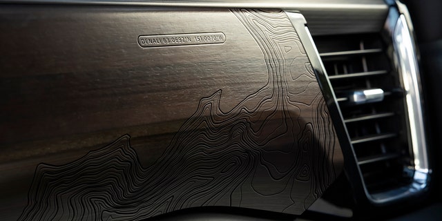 Topographical maps of Denali, Alaska, are featured throughout the Denali Ultimate's interior.