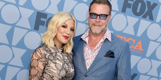 Tori Spelling and Dean McDermott arrive at the FOX Summer TCA 2019 All-Star Party at Fox Studios in August 2019 in Los Angeles. 