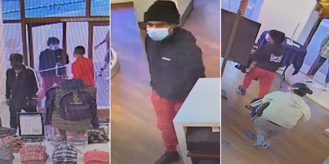 The three male suspects made off with an unknown amount of merchandise.