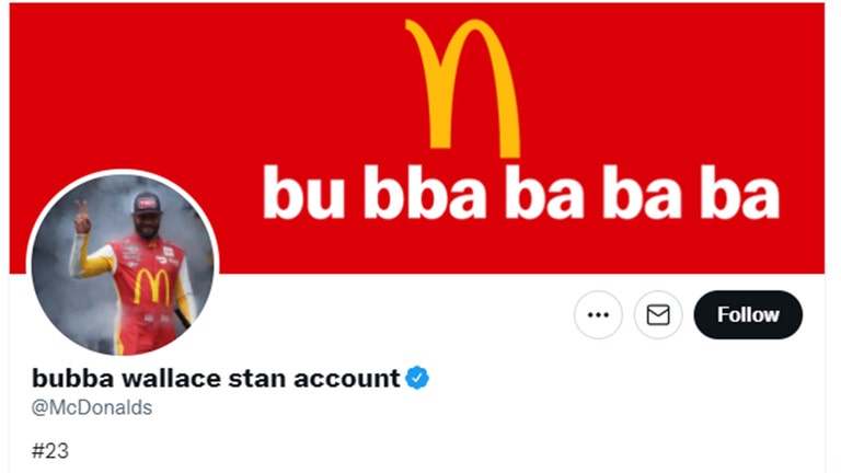 McDonald's changed its Twitter handle to celebrate Bubba Wallace's first win