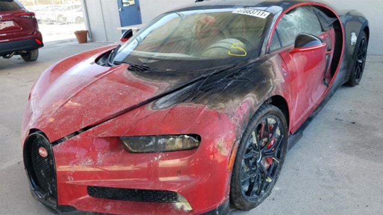 Singer's burned $3 million Bugatti listed at a discount price on auction site