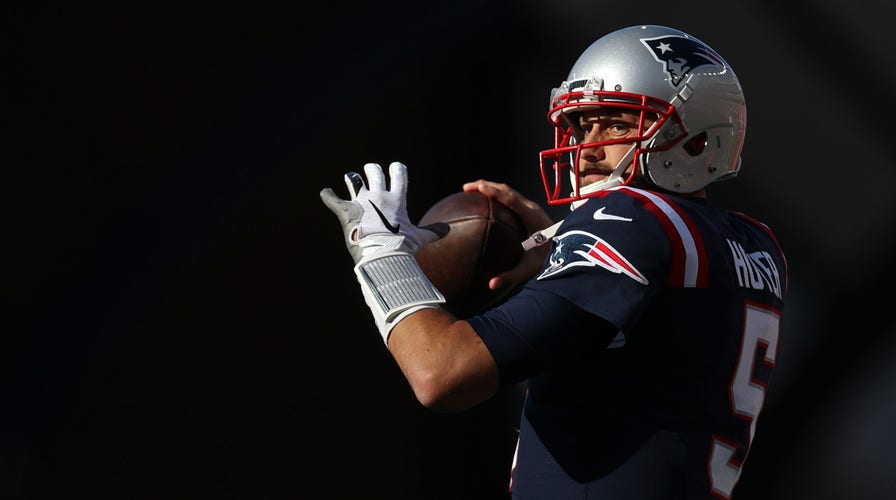 New England Patriots quarterback Brian Hoyer looks on during the NFL