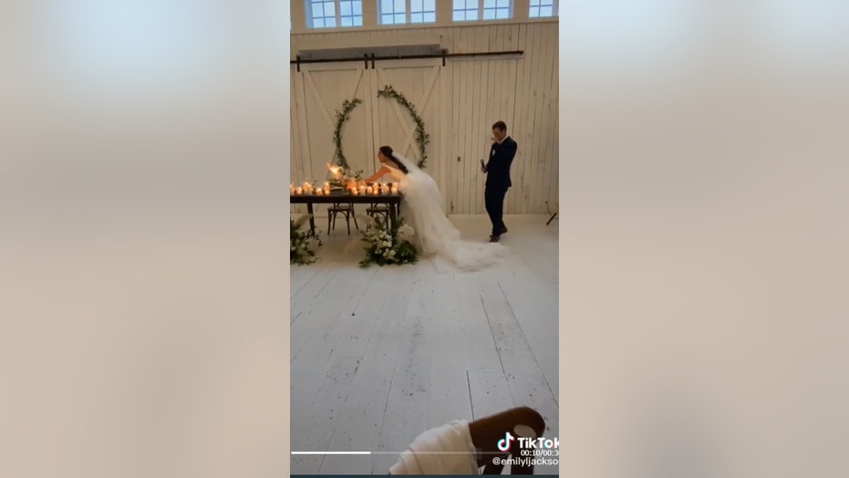 Bride’s bouquet catches fire in viral TikTok video: ‘I just froze’