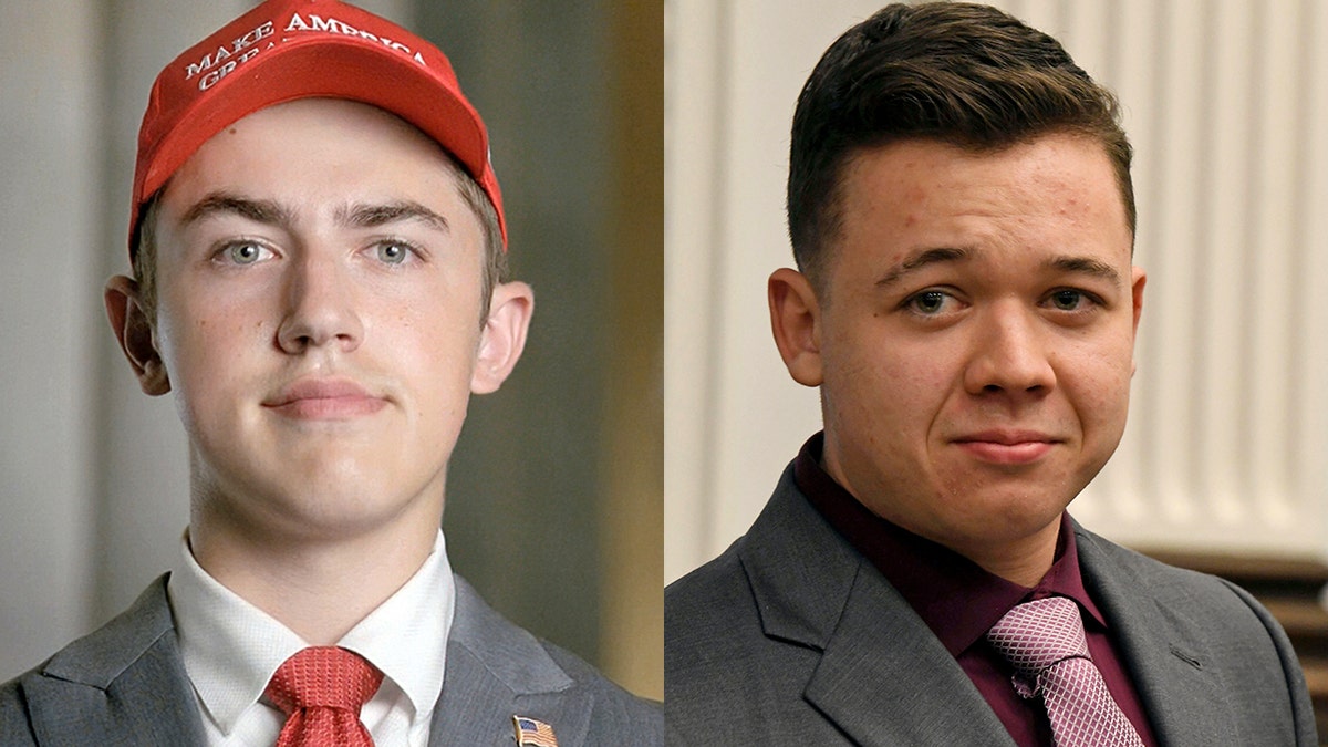 Nicholas Sandmann, left, thinks Kyle Rittenhouse should sue news outlets to "hold the media accountable" after liberal pundits rushed to judgment following the shooting deaths of two people in Kenosha, Wisconsin, last year.