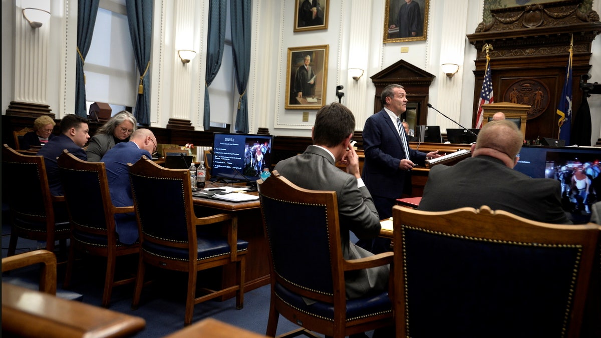 Mark Richards, Kyle Rittenhouse's lead attorney, gives his closing argument at the Kenosha County Courthouse, in Wisconsin on Nov. 15, 2021.