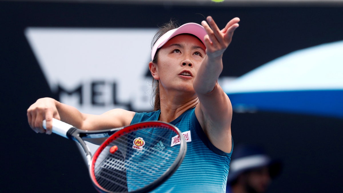 China’s Peng Shuai serves during a match at the Australian Open on Jan. 15, 2019. 