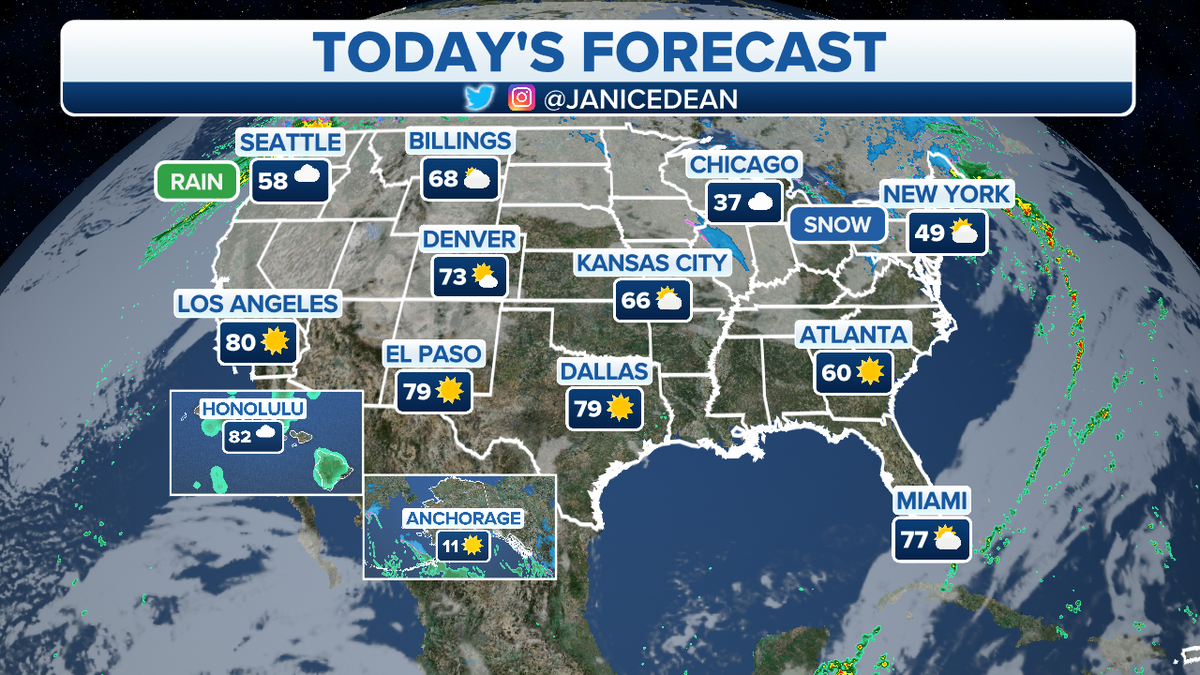 The national forecast for Monday, Nov. 15. 