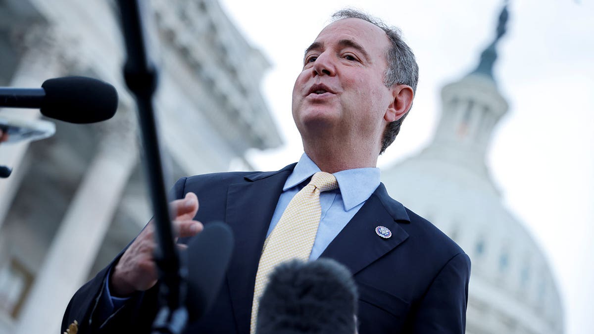 Adam Schiff speaks to reporters