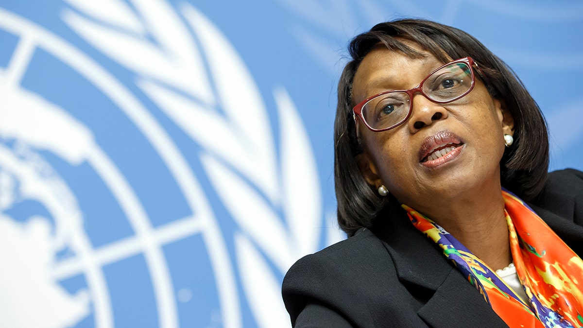 Matshidiso Moeti, World Health Organization (WHO) Regional Director for Africa, speaks at a press conference at the European headquarters of the United Nations in Geneva, Switzerland, on Feb. 1, 2019.