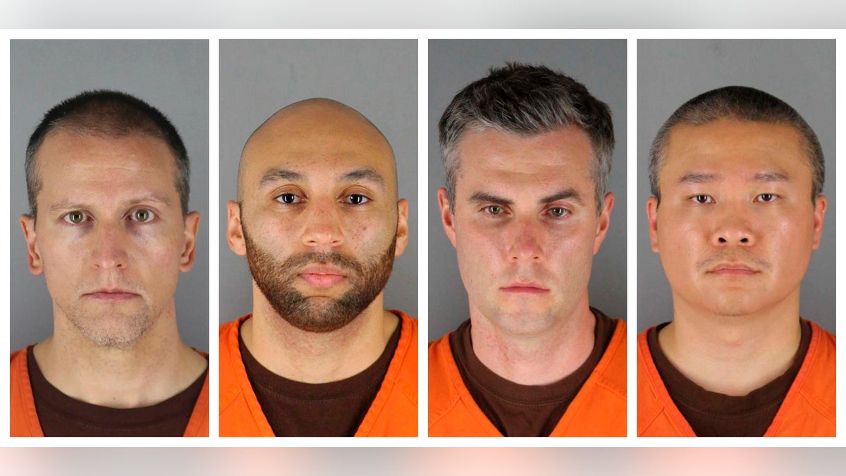 This combination of photos provided by the Hennepin County Sheriff's Office in Minnesota on Wednesday, June 3, 2020, shows from left, former Minneapolis police officers Derek Chauvin, J. Alexander Kueng, Thomas Lane and Tou Thao. The federal civil rights trial of the four former Minneapolis police officers indicted in the killing of George Floyd is on track to begin in January, according to a judge's letter. (Hennepin County Sheriff's Office via AP, File)