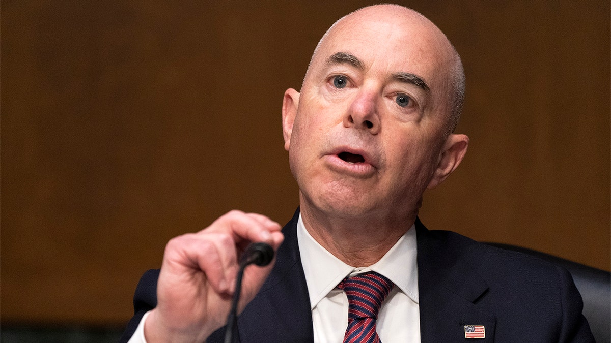 Secretary of Homeland Security Alejandro Mayorkas testifies during a Senate Judiciary Committee hearing, Tuesday, Nov. 16, 2021, on Capitol Hill in Washington.