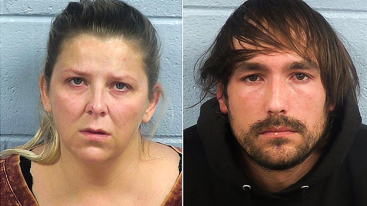 Amy Sudberry, left, and her husband Joshua Sudberry were arrested Monday night. 