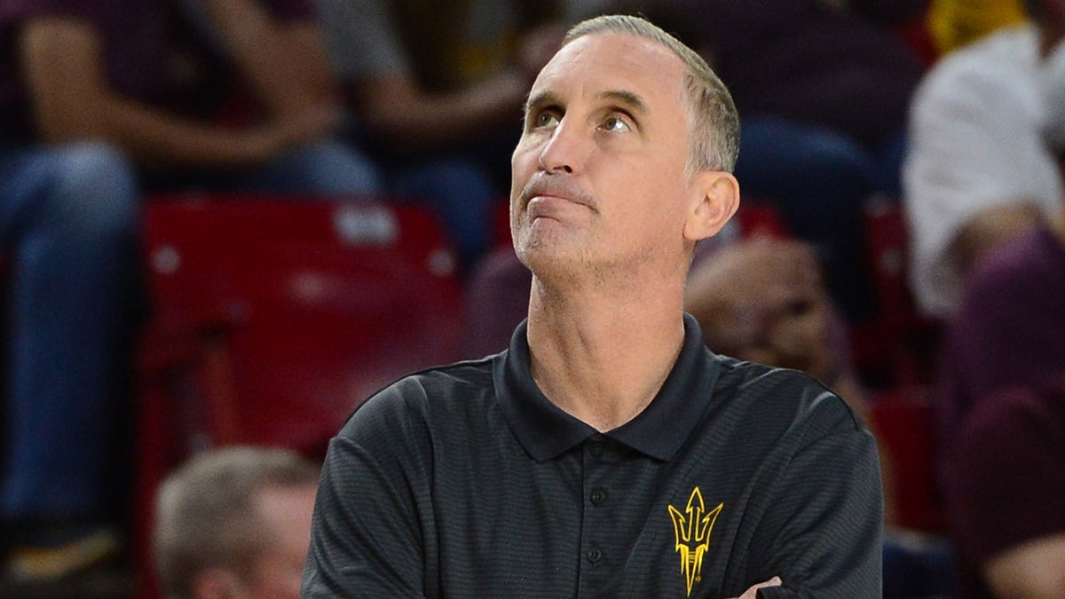 Nov 11, 2021; Tempe, Arizona, USA; Arizona State Sun Devils head coach Bobby Hurley looks on against the UC Riverside Highlanders during the first half at Desert Financial Arena.