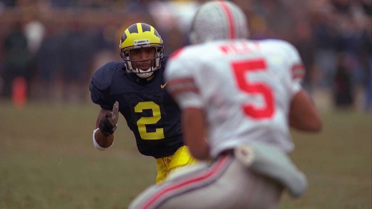 Michigan's Charles Woodson during a Nov. 22, 1997 game at Ann Arbor, Mich. 