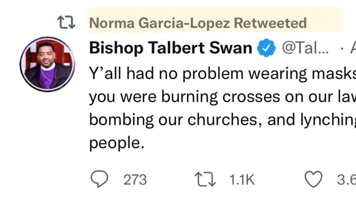 Twitter screenshot of a message from Norma Garcia-Lopez