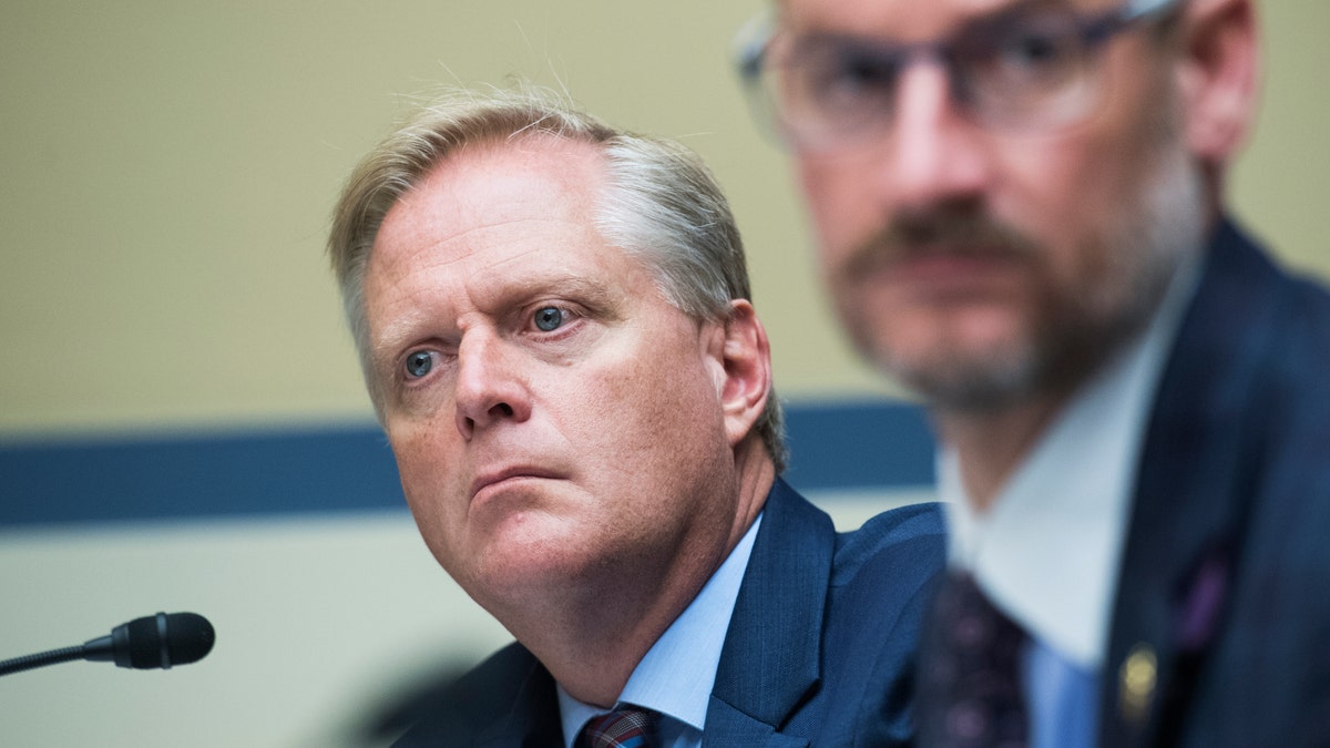 Reps. Fred Keller, R-Pa., left, and Greg Steube, R-Fla., listen to Kevin McAleenan, acting secretary of the Department of Homeland Security, testify during the House Oversight and Reform Committee hearing on the "Trump Administrations child separation policy, the treatment of immigrants detained in U.S. government facilities, and related issues," in Rayburn Building on Thursday, July 18, 2019.